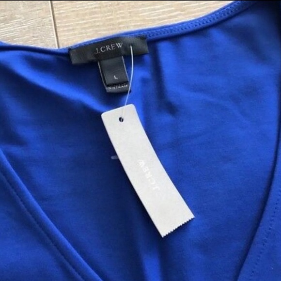 J.Crew Harbour View Sleeveless Blue Velvet Peplum Top, Size Large - NWT - Picture 3 of 14